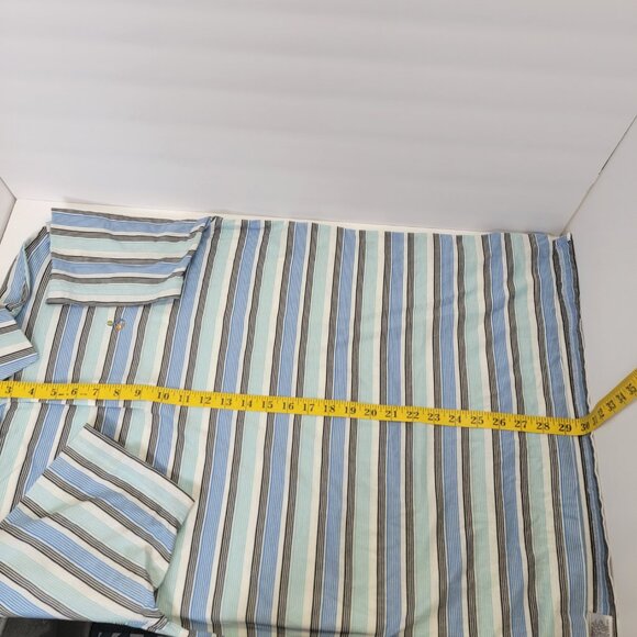 Peter Millar Mens Sailing Blue Stripe Cotton Lisle Short Sleeve Golf Polo M - Picture 10 of 13